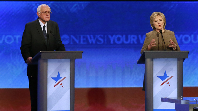 Hillary Clinton and Bernie Sanders during a Democratic presidential primary debate. (Photo: AP) Hillary Clinton and Bernie Sanders during a Democratic presidential primary debate. (Photo: AP)